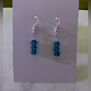 Teal Beaded Earrings